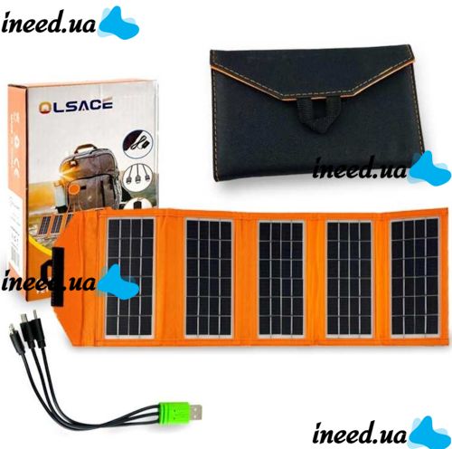 Складная солнечная панель Xinpuguang CL-ZD0620 20W на 5 секций для зарядки телефона с USB, Водонепроницаемая гибкая батарея для кемпинга