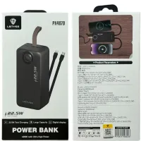 Lenyes PX487D 40000mAh 22.5W Portable Power Bank Charger with LED Display and Cables, External Battery Lightning Type-C Povebank