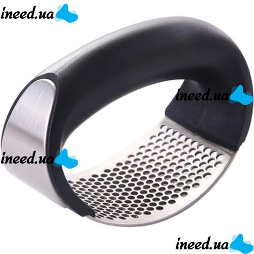 Прес подрібнювач Arc-Shaped Garlic Press для часнику, Ручна часничниця, Часникодавка, натискна часникодавилка з нержавіючої сталі Чорна