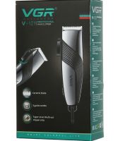 Проводная машинка для стрижки волос и бороды VGR V-121 от сети, профессиональный триммер с набором керамических съемных насадок для окантовки V121