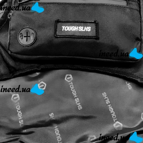 Нагрудна сумка бронежилет Tough Slhs 125 тактический жилет с карманами на 2 отделения, выходом для наушников и регулируемыми ремнями на грудь Черная