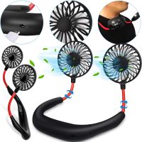 Портативний вентилятор на шию Neck Fan 360° бездротовий шийний спортивний охолоджувач 3 швидкості з акумулятором, LED-підсвічуванням і USB зарядкою