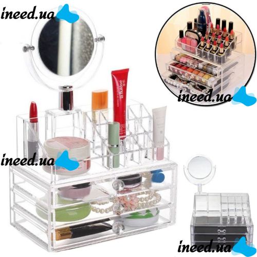 Desktop Acrylic Organizer Cosmetic Box CX-8702 with mirror for cosmetics and small items JN-870, Cosmetic box with drawers JN-878