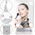 Cosmetie mirror 360 Rotation Angel Desktop Cosmetic Mirror with LED Backlight for Makeup , Compact Rectangular Touch Mirror White