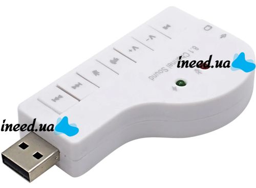 External USB 8.1 Piano Sound Card External Sound Adapter for Laptop and PC Computer, USB Audio Card with Control Buttons 8.3x4.3 cm