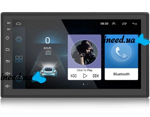 Автомагнітола MP5 CJ CP607 BT Android програвач в машину з підтримкою Apple carplay 4G-32G 2din автомобільна магнітола з сенсорним екраном 7"