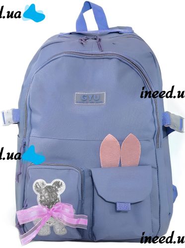 School bag Set Fashion SG5017 4 in 1 for girls, teenage school kit, backpack for 16 liters shopper bag pencil case, satchel with Purple badge