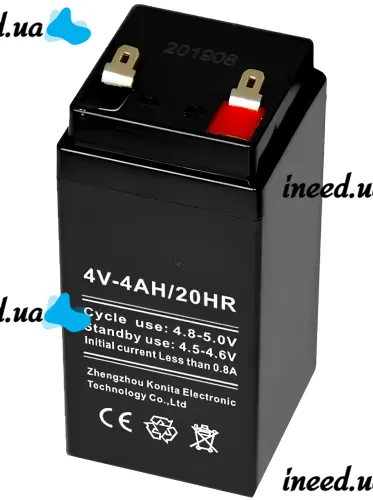 Аккумуляторная батарея Battery 4V 4.0Ah 20HR UKC 4A аккумулятор для игрушек, радиоприемников, кассовых аппаратов