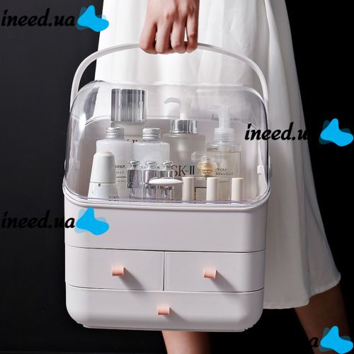 Органайзер для зберігання косметики Cosmetic Storage Box 3 LD - 304 настільна косметична поличка з висувними ящиками і ручкою для прикрас LD288
