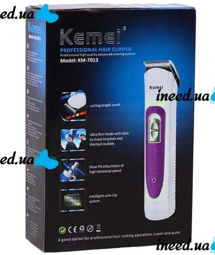 Беспроводная окантовочная машинка Kemei KM-7013 для стрижки волос с регулируемой насадкой, Беспроводной триммер бритва для окантовки бороды и усов