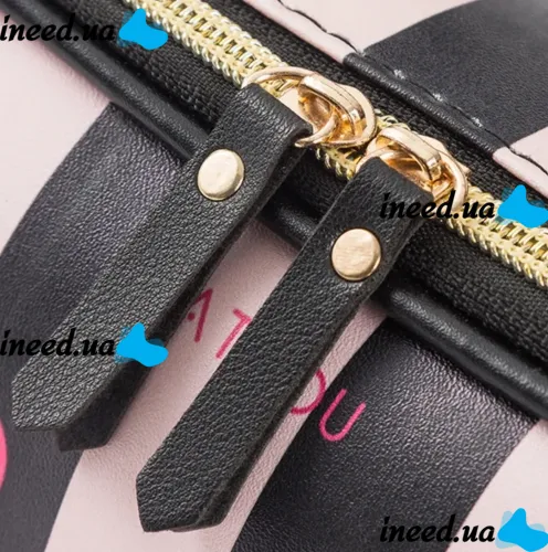 Дорожня косметичка органайзер Tatadu Love 21x13x8 см для зберігання косметики, Сумка Make up bag з відсіками для пензлів на блискавці з ручкою Чорна