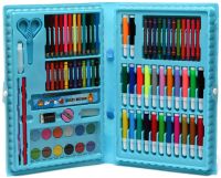 Художній набір для творчості Art Set 86 предметів, дитячий комплект маркерів, олівців і фарб в кейсі для малювання від 3-х років Синій