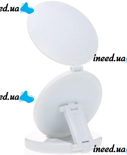 Round Folding Makeup Mirror Large Led Mirror W0-29 Cosmetic Folding Mirror on an Adjustable Stand with Magnification on Batteries