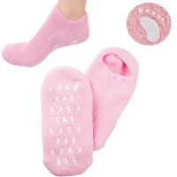 Moisturizing Gel Socks for pedicure SPA Gel Socks Pink, Cosmetic Socks for SPA Treatments with anti-slip coating and Moisturizing gel