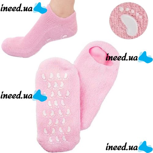 Moisturizing Gel Socks for pedicure SPA Gel Socks Pink, Cosmetic Socks for SPA Treatments with anti-slip coating and Moisturizing gel