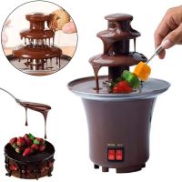 Шоколадный фонтан Фондю Mini Chocolate Fondue Fountain LY-280 на 2 яруса 60W, Фондюшница мини фонтан для шоколада из пищевой нержавейки, Коричневый