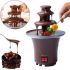 Chocolate fountain Fondue Mini Chocolate Fondue Fountain LY-280 for 2 tiers 60W, Fondue bowl mini fountain for food grade stainless steel chocolate, Brown