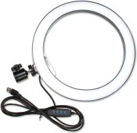 Кільцева лампа зі штативом LED Ring Light QX-206 26 см світлодіодне селфи кільце з підставкою і тримачем для настільної зйомки 3 режими світіння