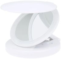 Round Folding Makeup Mirror Large Led Mirror W0-29 Cosmetic Folding Mirror on an Adjustable Stand with Magnification on Batteries