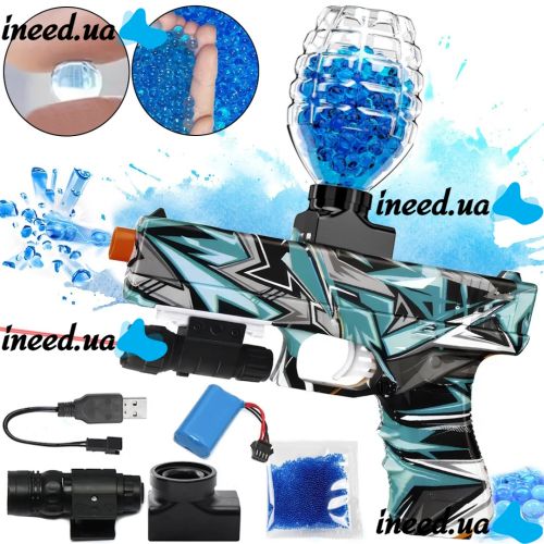 Игрушечный аккумуляторный пистолет Water Bomb Gun G-310 детский орбибольный пулемет с гидрогелевыми стреляющими шариками орбиз от аккумулятора G-717