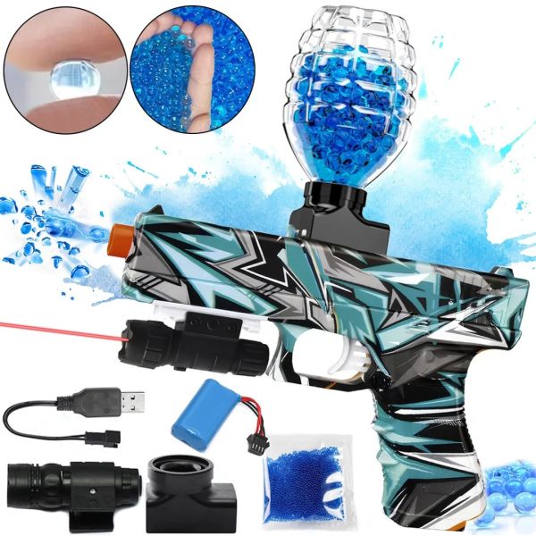Игрушечный аккумуляторный пистолет Water Bomb Gun G-310 детский орбибольный пулемет с гидрогелевыми стреляющими шариками орбиз от аккумулятора G-717