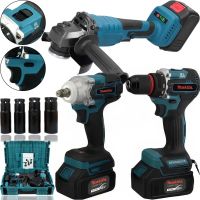 Акумуляторний набір Makita 3в1 Гайковерт DTW385 шуруповерт DTW488 Кутова шліфувальна болгарка DGA506Z Макіта 48V 5Ah з 2 акумуляторами в кейсі