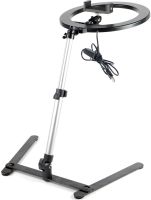 Кільцева лампа зі штативом LED Ring Light QX-206 26 см світлодіодне селфи кільце з підставкою і тримачем для настільної зйомки 3 режими світіння