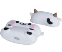 Захисний протиударний чохол Case 3D Cute Cow корівка для навушників Apple AirPods Pro 1, 2 силіконовий кейс Корівка з повним захистом і карабіном