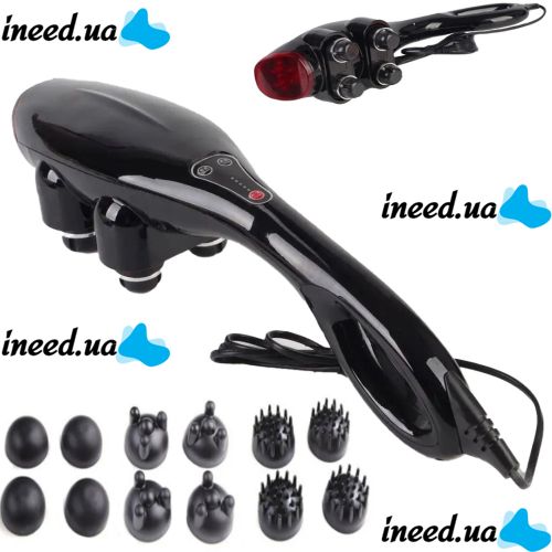 Електричний ручний масажер Quad Action Percussion Massager TK-88 - 2 для всього тіла 28 Вт, 12 в 1, вібраційний м'язовий мультімассажер для спини