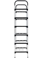 Підлогова Полиця органайзер Shoe Rack Rias RD-9005 для зберігання взуття 6 ярусів, стійка етажерка на 6 секцій полиць 115x56x30 см зі сталі срібляста