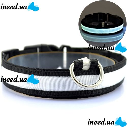 Luminous Fabric Collar Glow Ring for Cats and Dogs LED Neon with LED Backlight on Battery with USB for Pets
