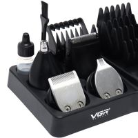 VGR V-107 cordless hair trimmer VGR V-107 professional 11-in-1 cordless beard and moustache trimmer with display and accessory stand