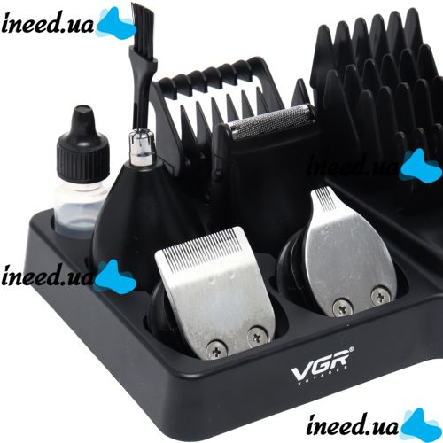 VGR V-107 cordless hair trimmer VGR V-107 professional 11-in-1 cordless beard and moustache trimmer with display and accessory stand
