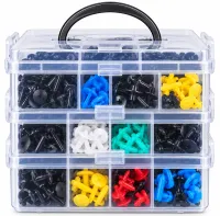 OEM H546 Set of Clips for Auto Trim—725-Piece Set of Removers for Fan Blades, Mounts, Seals, and Clamps in a Plastic Case for Repair and Installation