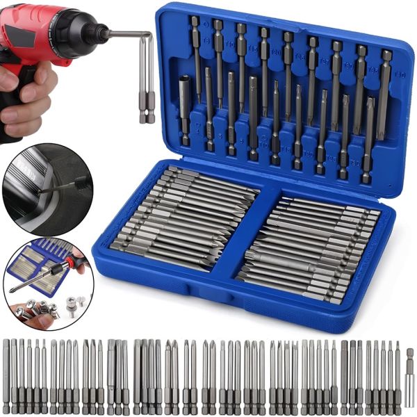 Набор магнитных насадок Socket Set AND ES-50 комплект из 49 односторонних удлиненных бит 75 мм с удлинителем в кейсе для отверток и шуруповерта
