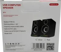 Wired Computer Speakers Jedel S-578 2.0 6W Stereo RGB Speaker with Volume Control, Backlit Speaker for PC and Laptop from USB