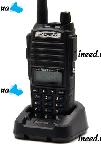 Дводіапазонна рація Baofeng UV82 5W на 128 каналів до 7 км портативна цифрова радіостанція з гарнітурою і подвійною кнопкою 2800 мАг UV - 82 Чорна