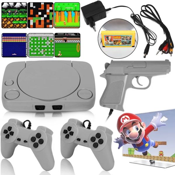 Retro console under the guise of Ps1 Super 8Bit Game TY-368 16 games, 8-bit game console with two joysticks and a pistol for TV LH-999