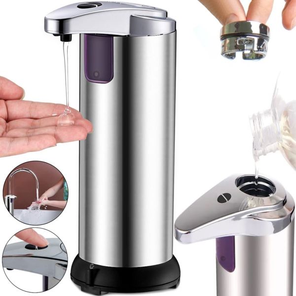 Автоматический сенсорный дозатор Sensor Soap Dispenser B1168 для жидкого мыла, бесконтактная мыльница 250 мл диспенсер для антисептика на батарейках