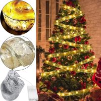 LED garland in the form of a LaceShine ribbon Warm white 5 meters with a pattern of snowflakes on batteries, Christmas ribbon 5m 50 LED diodes Warm white