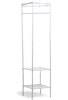 Кутова вішалка для одягу Corner Coat Rack TM2-202 вертикальна стійка з гачками для зберігання речей і двома полицями для взуття 170х43 см White