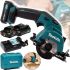 Аккумуляторная дисковая пила Makita HS301DWYE 10.8V 1.5Ah ручная циркулярная пила 85 мм 25.5 мм на два аккумулятора для чистого распила в кейсе
