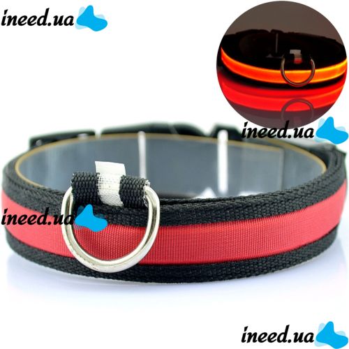 Luminous Fabric Collar Glow Ring for Cats and Dogs LED Neon with LED Backlight on Battery with USB for Pets