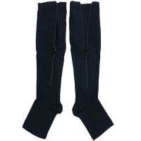 Компрессионные гольфы от варикоза Zip Sox, облегающие лечебные чулки, носки для фиксации лодыжек Зип Сокс со змейкой, Черные S/M, L/XL