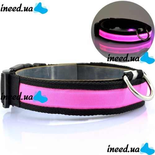Luminous Fabric Collar Glow Ring for Cats and Dogs LED Neon with LED Backlight on Battery with USB for Pets