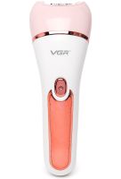 Wireless Epilator VGR V-733 6 in 1 5W Rechargeable Female Depilator with Backlight for Facial and Body Hair Removal with USB Nozzles Pink