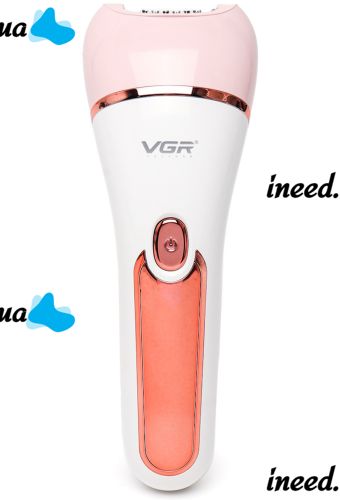 Wireless Epilator VGR V-733 6 in 1 5W Rechargeable Female Depilator with Backlight for Facial and Body Hair Removal with USB Nozzles Pink