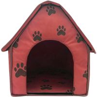 М'який будиночок для собак і кішок Portable Dog House портативна складна будка для домашніх тварин, розкладне спальне місце на флісі для вихованців