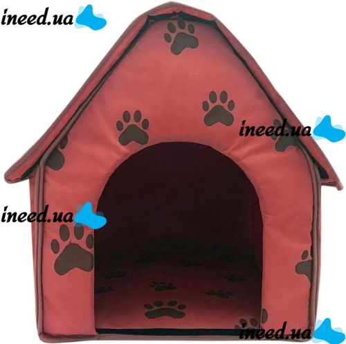 М'який будиночок для собак і кішок Portable Dog House портативна складна будка для домашніх тварин, розкладне спальне місце на флісі для вихованців