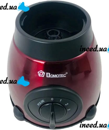 Кухонний блендер з кавомолкою Domotec MS-6611 3 в 1 на 1.5 л 1000W стаціонарна кавомолка 3 швидкості з подрібнювачем і скляною чашею Червона